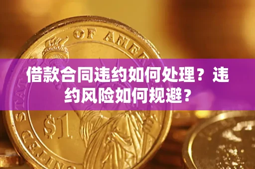武汉借款合同违约如何处理？违约风险如何规避？